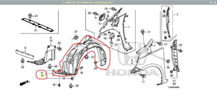PARA-BARRO DIANTEIRO ESQ E DIR HONDA FIT 2014